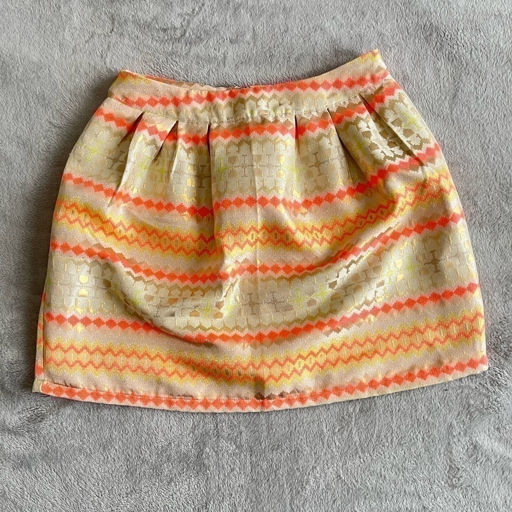 JUN&IVY Metallic Gold Pink Mini Skirt - Medium